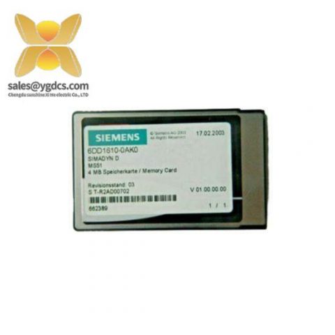 Siemens 6DD1610-0AK0 Flash Memory Module